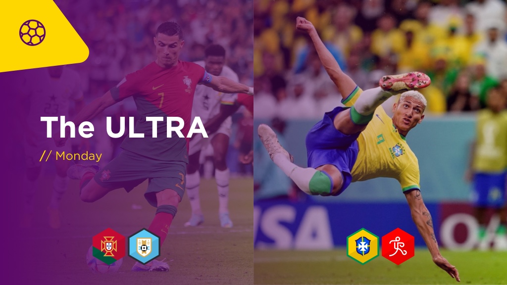 WORLD CUP ULTRA Mon: CAMEROON v SERBIA, SOUTH KOREA v GHANA, BRAZIL v SWITZERLAND, PORTUGAL v URUGUAY